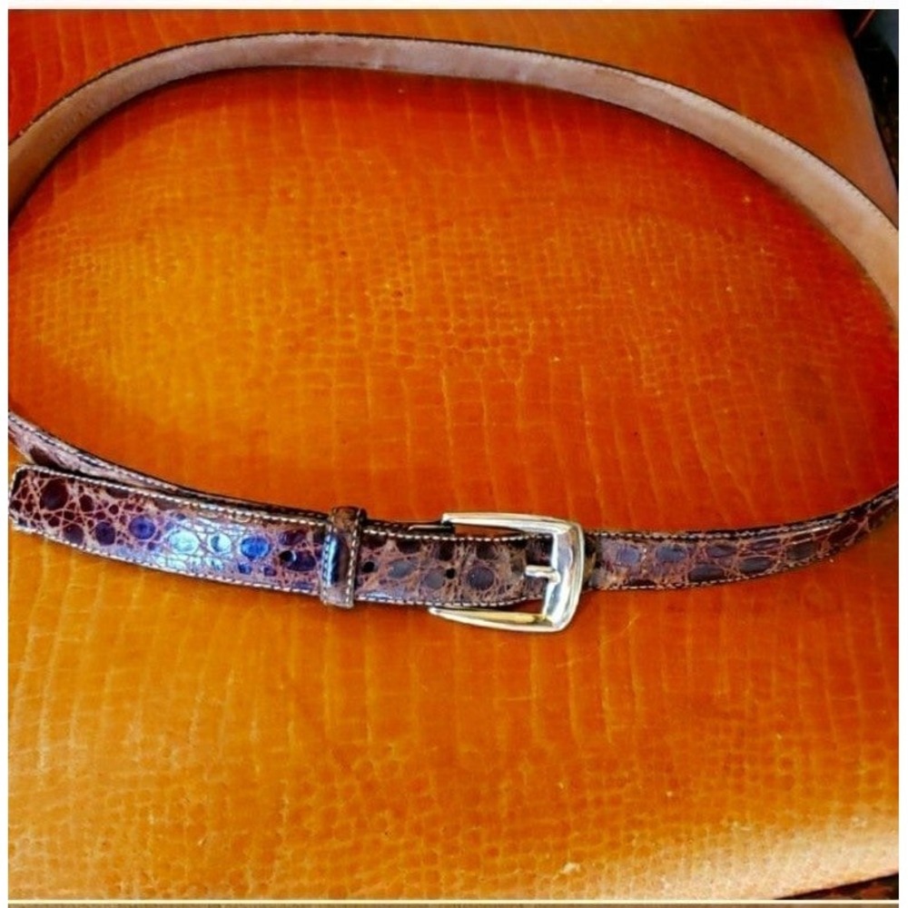 Vtg. Saks Fifth Avenue Caiman Crocodile Belt
